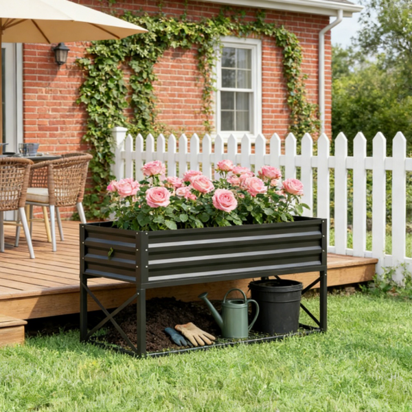 高架花园床/木制花盆 /木材种植箱-1