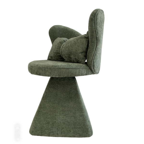 蝴蝶背梳妆椅，旋转休闲椅，餐椅，卧室梳妆台化妆凳，适用于客厅、餐厅、书房、休闲区，绿色-5