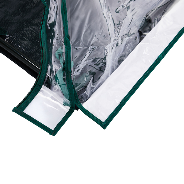 36*36*42in  透明PVC 墨绿色铁管 尖顶 带PE地垫 带拉链卷门-3