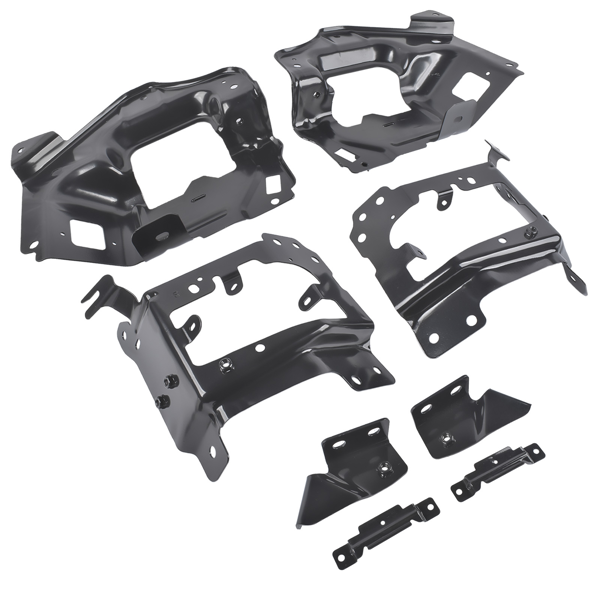 前保险杠支架套装 Front Bumper Support & Mount Bracket Set Fit For Chevrolet Silverado 1500 High Country LT LTZ WT LS SSV 2014-2015 Iron Black 14473565 CS1415 1415CS-3