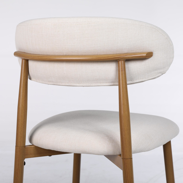 吧台椅套装（2个），软垫吧台椅，现代风格，金属椅腿，适用于厨房岛台和餐厅，米色-7