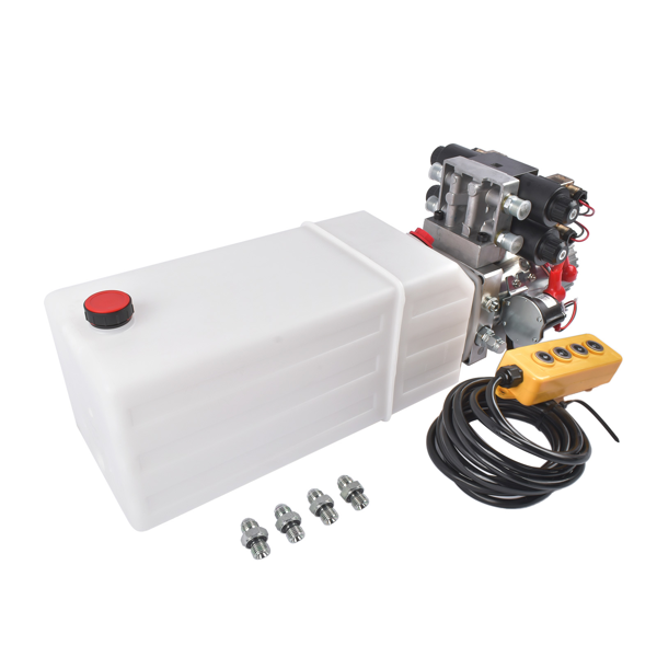 液压泵 Hydraulic Power Unit 8 Quart Double-Acting Hydraulic Pump 12V DC 1.6KW 3200 PSI for Dump Trailer, Car Lifts-3