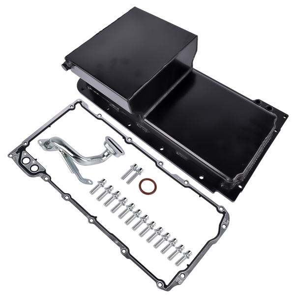油底壳 New Black Front Sump Oil Pan Kit Aluminum Fits for GM LS LS1 LS2 LS3 LS6 4.8L 5.3L 5.7L 6.0L 6.2L Engine 81004-BK-F-5