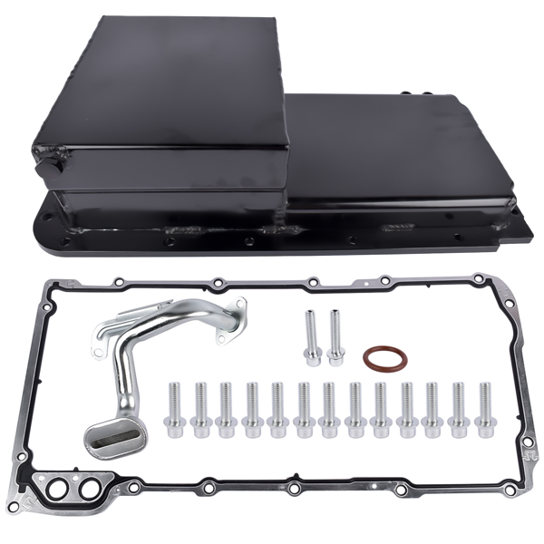 油底壳 New Black Front Sump Oil Pan Kit Aluminum Fits for GM LS LS1 LS2 LS3 LS6 4.8L 5.3L 5.7L 6.0L 6.2L Engine 81004-BK-F-8