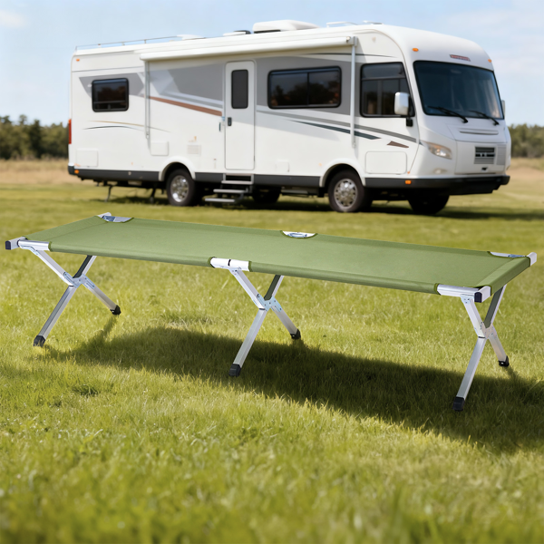 【旧编码：27860141】RHB-03A便携式折叠帆布铝管野营露宿床 行军床 军绿色-18