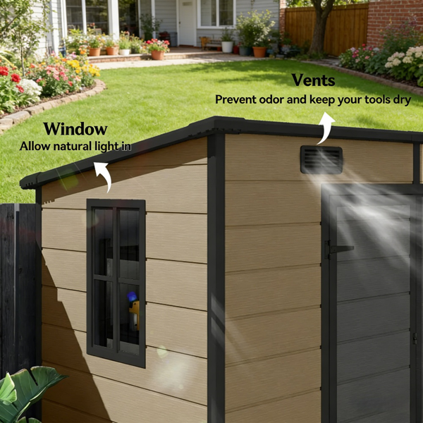 室外花园储物棚工具房-4