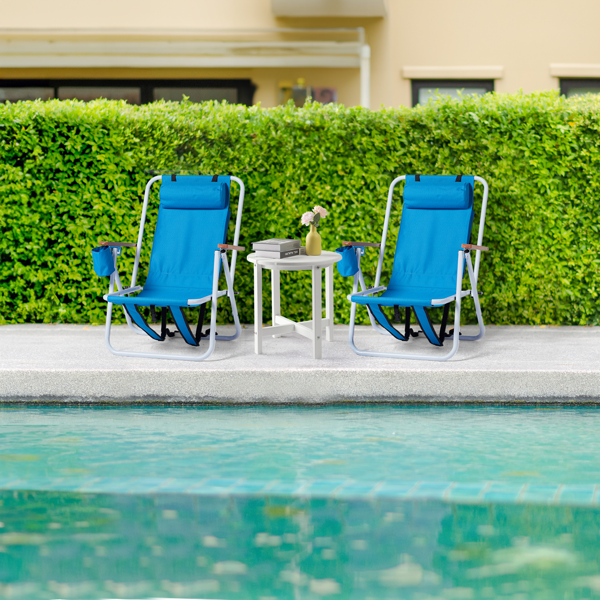 【同款编码：99460325】单人沙滩椅 蓝色-35