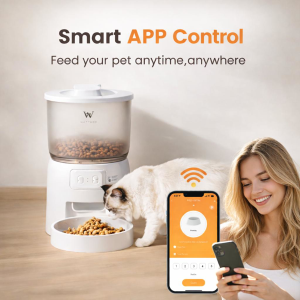 智能宠物喂食器，3升自动喂食器，适用于猫、狗、小型宠物，室内定时定量喂食干粮。-2