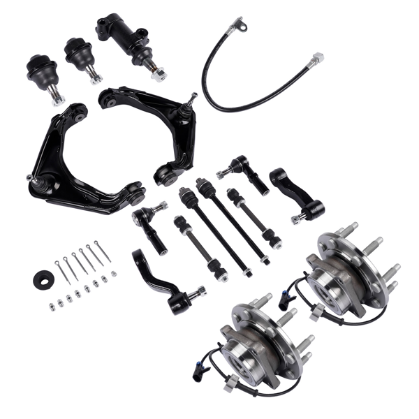 前悬挂套件 Front Wheel Hub Bearing Control Arm Suspension Kit Fit for Chevy Suburban GMC Sierra 2500 Hummer H2-4