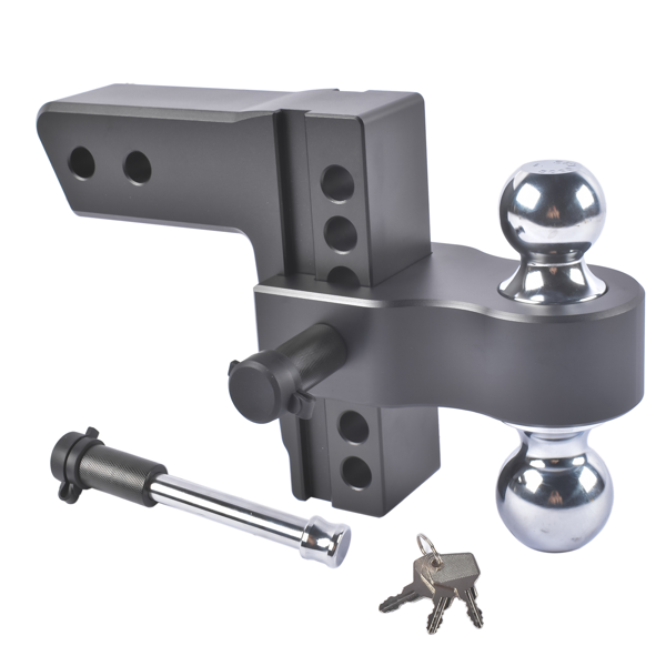拖车挂接装置 Adjustable Trailer Hitch for 2.5-In Receiver 6-In Drop/Rise Aluminum Drop Hitch 18500LBS Dual-Ball-1