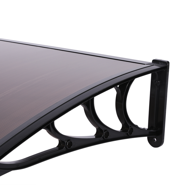 【同款编码：43420714】100*100cm 棕色板黑色支架 雨篷 ABS支架 一片式阳光板 前后铝条-8