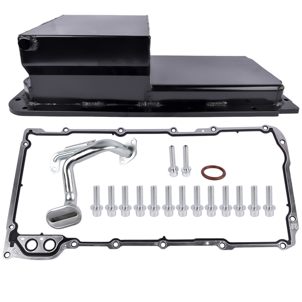 油底壳 New Black Front Sump Oil Pan Kit Aluminum Fits for GM LS LS1 LS2 LS3 LS6 4.8L 5.3L 5.7L 6.0L 6.2L Engine 81004-BK-F-3