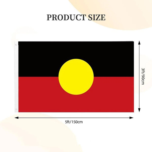 原住民旗帜 150x90 厘米 铜质扣环 澳大利亚原住民户外旗帜-2