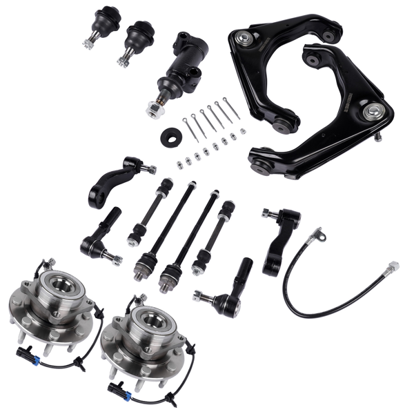 前悬挂套件 Front Wheel Hub Bearing Control Arm Suspension Kit Fit for Chevy Suburban GMC Sierra 2500 Hummer H2-5