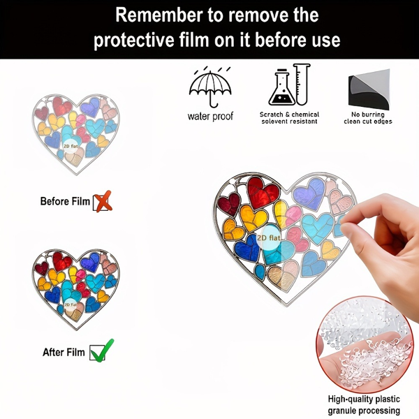 CIFbuy波西米亚风格多彩亚克力心形阳光捕捉器窗户墙壁装饰节日礼品(TikTok、temu下自提)-2