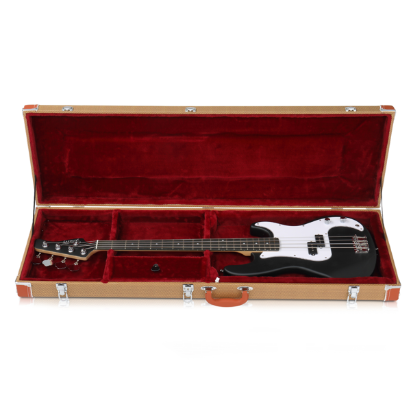 PVC 方形 电贝司皮盒 P贝司/Jazz/IB/火焰贝司 黄棕-6