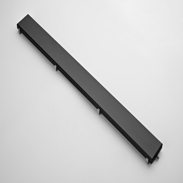 24英寸线性淋浴地漏，带二合一平面/嵌砖两用可拆卸盖板，304不锈钢材质，配毛发过滤网与调平脚，哑光黑色-8