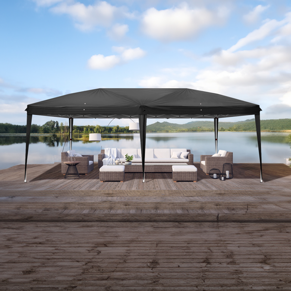 10*20ft  黑色  一键撑开  无围布  28/22MM脚管 10X20MM交叉杆 折叠棚  210D牛津布  喷塑铁管 配拎包 无沙袋-22