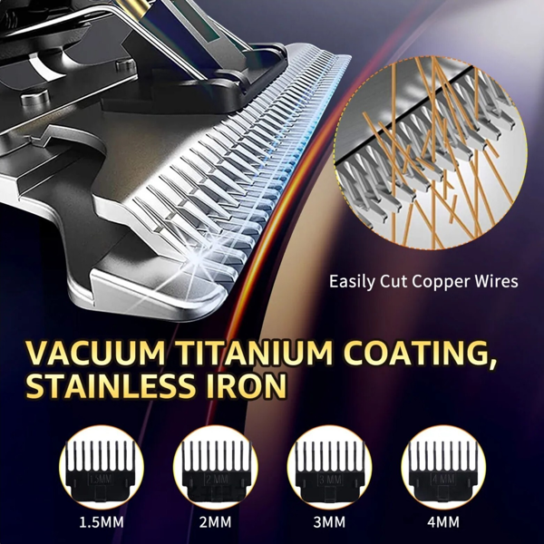 带液晶显示屏专业理发机胡子修剪机男士理发无绳理发师剃须机-5