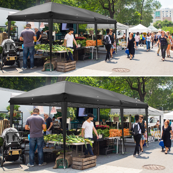 10*20ft  黑色  一键撑开  无围布  28/22MM脚管 10X20MM交叉杆 折叠棚  210D牛津布  喷塑铁管 配拎包 无沙袋-17