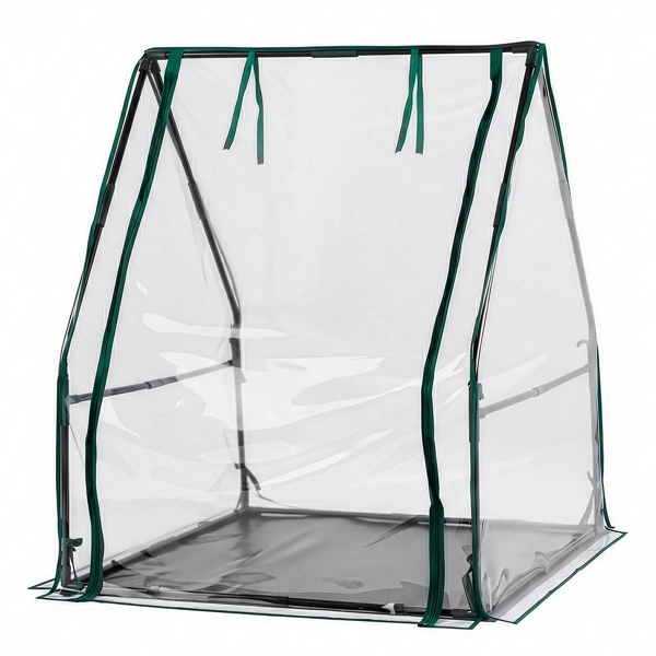 36*36*42in  透明PVC 墨绿色铁管 尖顶 带PE地垫 带拉链卷门-12