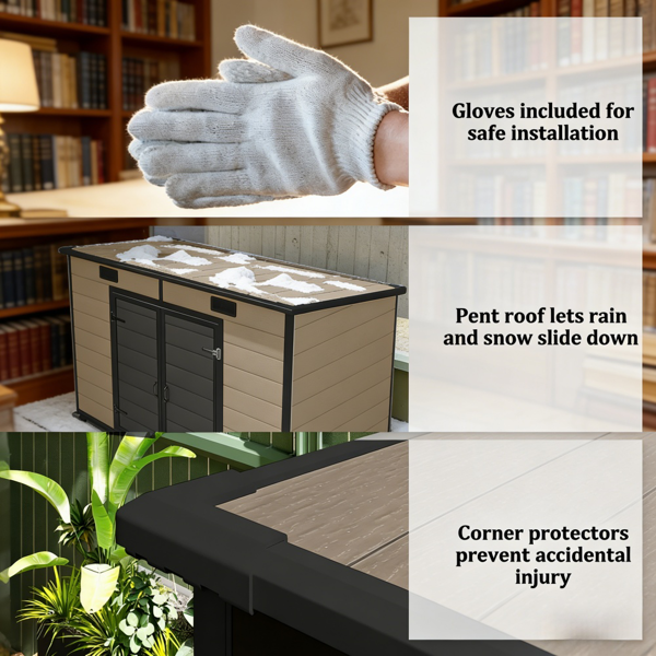 室外花园储物棚工具房-5