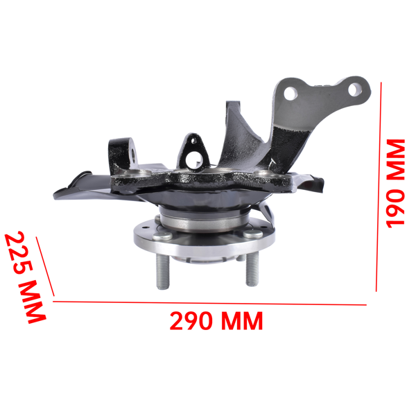 转向节总成 2Pcs Front Left and Right Steering Knuckle Fit for Hyundai Elantra Hatchback Sedan 2.0L L4 2001-2006 Black-9