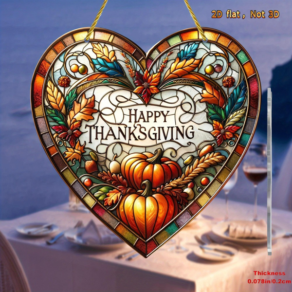 CIFbuy亚克力玻璃太阳捕捉器感恩节南瓜心形挂饰秋季窗户花园装饰(TikTok、temu下自提)-1