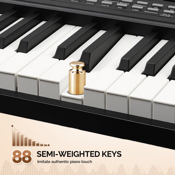 【AM不售卖】GPPS01-106/Y201 88键半重锤键盘可折叠带蓝牙 便携式+双管支架 黑色 电钢琴 英国-5