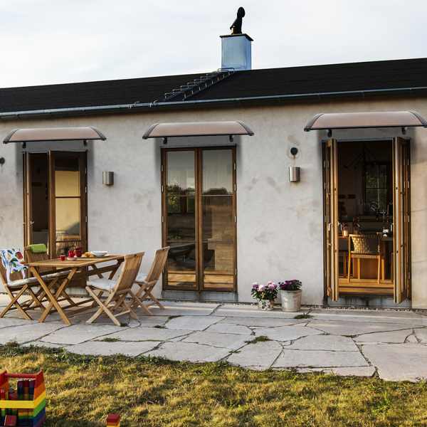 【同款编码：43420714】100*100cm 棕色板黑色支架 雨篷 ABS支架 一片式阳光板 前后铝条-16