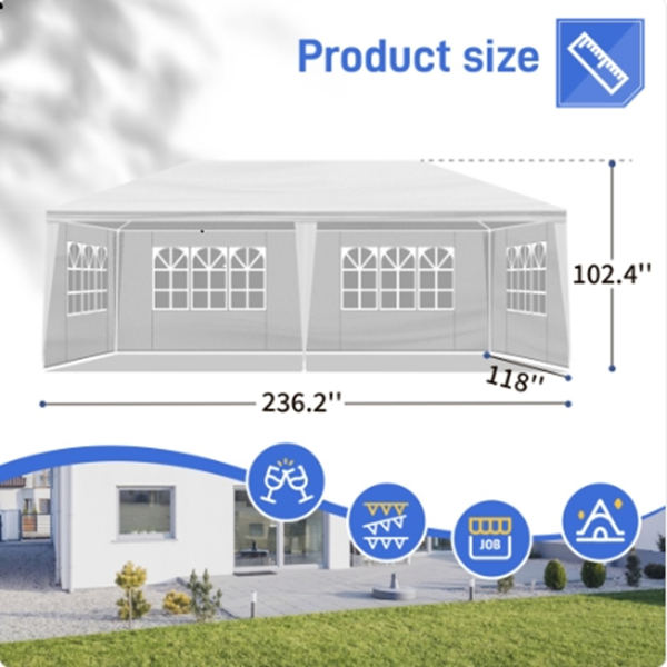 10*20ft 白色 6片面 低配 凉棚 铁 PE布 N002-22