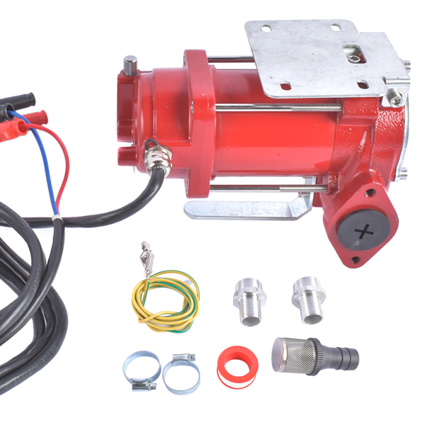 抽油泵 High Flow 10 GPM 12V DC Fuel Transfer Pump Red for Trucks Tractors Transfer of Gasoline Diesel Kerosene-5