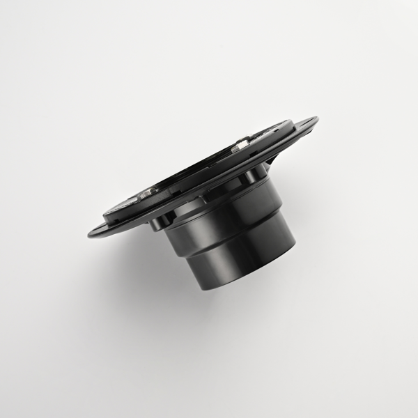 6英寸方形淋浴地漏，带可拆卸方格纹格栅，304不锈钢材质，配法兰底座和毛发过滤网，拉丝镍-8