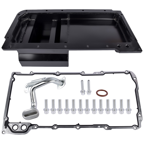 油底壳 New Black Front Sump Oil Pan Kit Aluminum Fits for GM LS LS1 LS2 LS3 LS6 4.8L 5.3L 5.7L 6.0L 6.2L Engine 81004-BK-F-2
