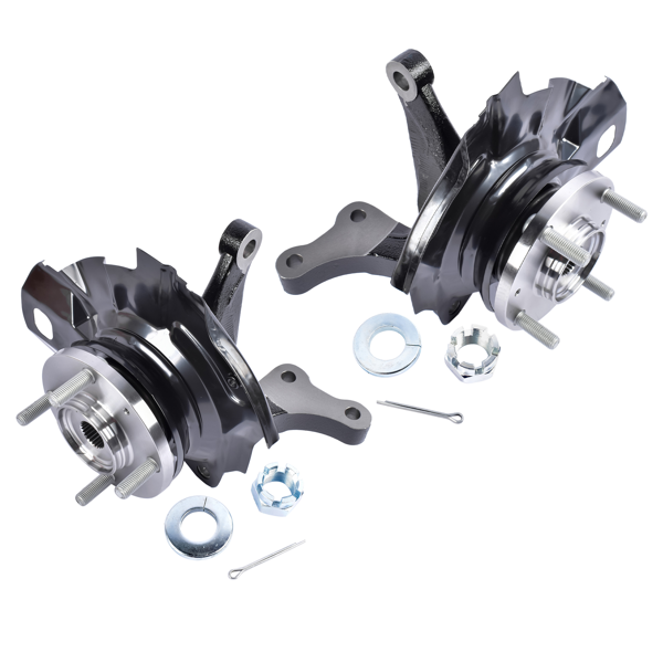 转向节总成 2Pcs Front Left and Right Steering Knuckle Fit for Hyundai Elantra Hatchback Sedan 2.0L L4 2001-2006 Black-4