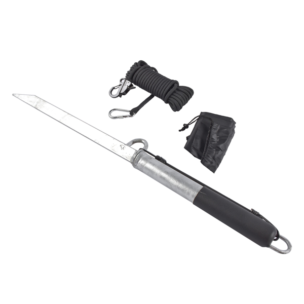船锚杆 32 Inch Sand Spike Boat Anchor Pole with Stainless Steel Anchor Hook 50ft Line-6