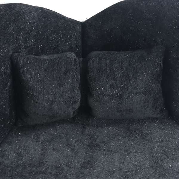 蝴蝶背梳妆椅，旋转休闲椅，餐椅，卧室梳妆台化妆凳，适用于客厅、餐厅、书房、休闲区，黑色-12