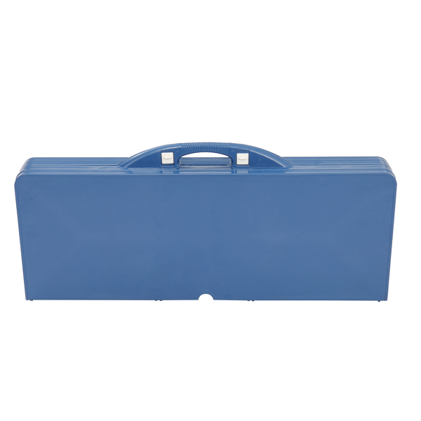 【同款编码：01976802】蓝色 塑料 野营连体桌椅 桌椅连体 135.5*83*65.5cm 50kg-22