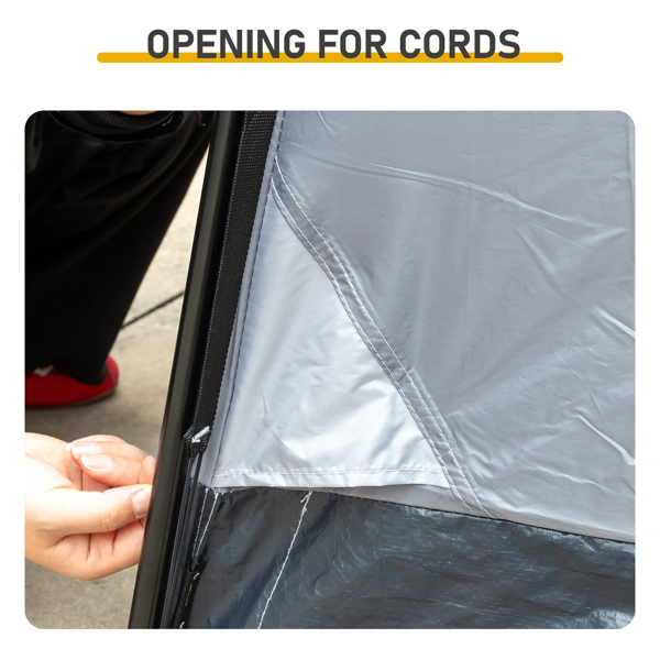 6人 灰红色 露营帐篷 涤纶布 玻纤杆 304.8*274*198cm 家庭帐篷-7