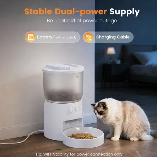 智能宠物喂食器，3升自动喂食器，适用于猫、狗、小型宠物，室内定时定量喂食干粮。-7