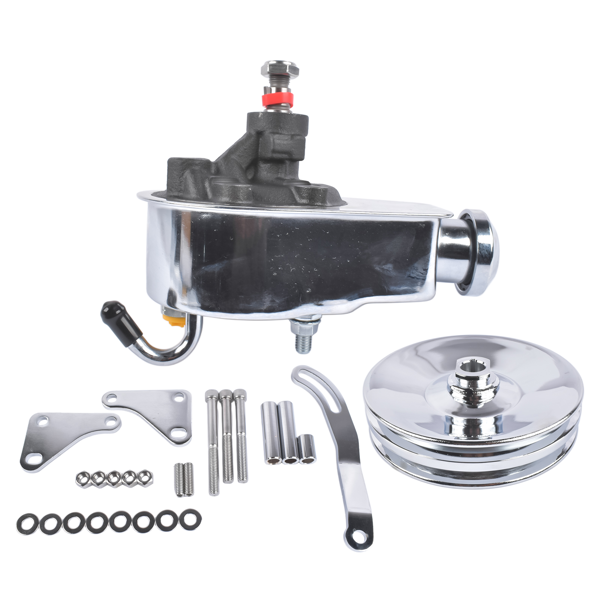 动力转向泵套件 Power Steering Pump Bracket Kit and 2 Groove Keyway Pulley Fit for Small Block Chevy 265 283 305 327 350 383 and 400 Engines-6