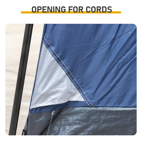 6人 蓝黄色 露营帐篷 涤纶布 玻纤杆 304.8*274*198cm 家庭帐篷-7