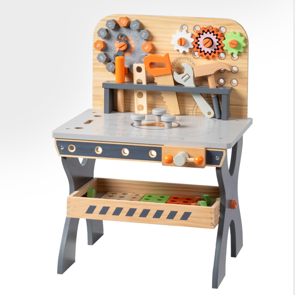 木质 时钟工具台 木质过家家套装-10