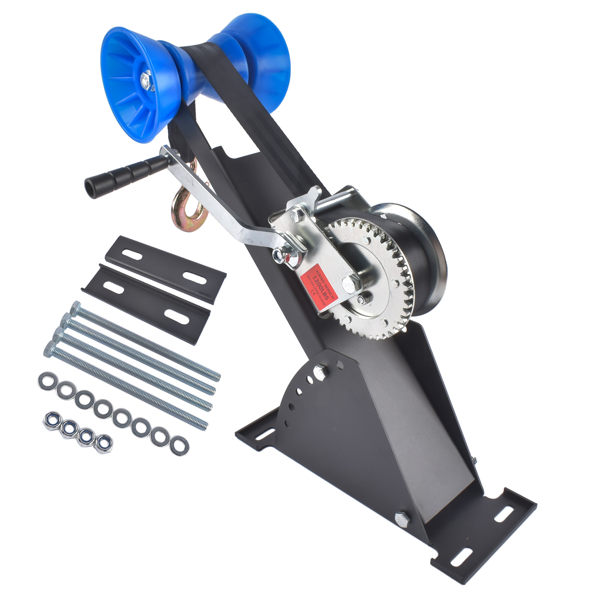 拖车挂接装置 Adjustable Boat Trailer Winch Stand with Roller - Universal Winch Mount Post for 3" to 4" Wide x 4" High Trailer Tongues, 1200 lbs Marine Winch Support with Tow Strut & Quick-Install Design-4