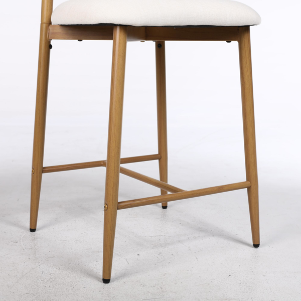 吧台椅套装（2个），软垫吧台椅，现代风格，金属椅腿，适用于厨房岛台和餐厅，米色-13