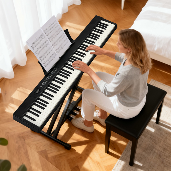 【AM不售卖】GPPS01-106/Y201 88键半重锤键盘可折叠带蓝牙 便携式 黑色 电钢琴 英国-16