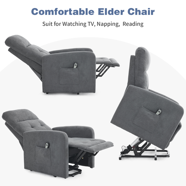 1pcs 深灰色 织物 电动升降老人椅 120kg 室内功能椅 英国-20