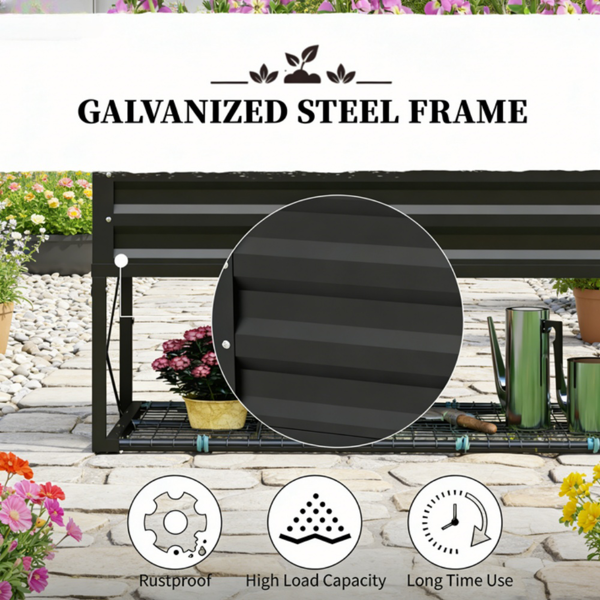 高架花园床/木制花盆 /木材种植箱-6