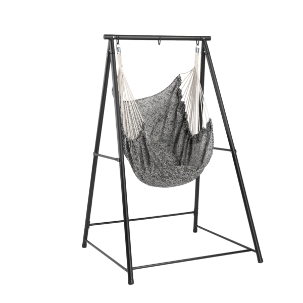 112*113*180CM 黑色架子+黑白提花色布吊椅 2个抱枕 配2个S弹簧钩 吊椅套装-2