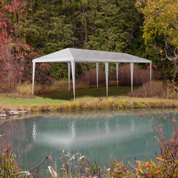 10*30ft 白色  无围布 折叠棚 牛津布 白色喷塑框架  配8个沙袋 配拖轮包-20